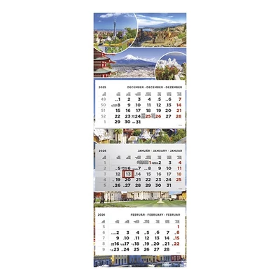 Speditőr naptár TOPTIMER T080 3 tömbös 3 havi Tájak 2026.