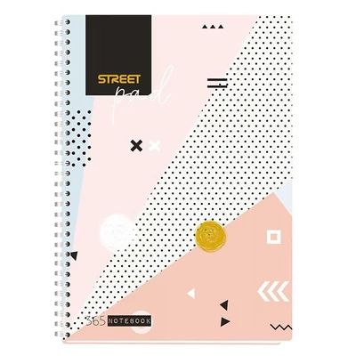 Spirálfüzet kockás STREET Pad A/4 100 lapos színes mintás
