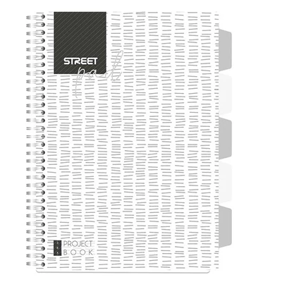 Spirálfüzet vonalas STREET Pad A/4 100 lapos regiszteres fehér
