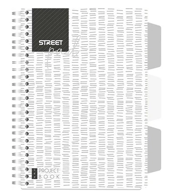 Spirálfüzet vonalas STREET Pad A/5 100 lapos regiszteres fehér