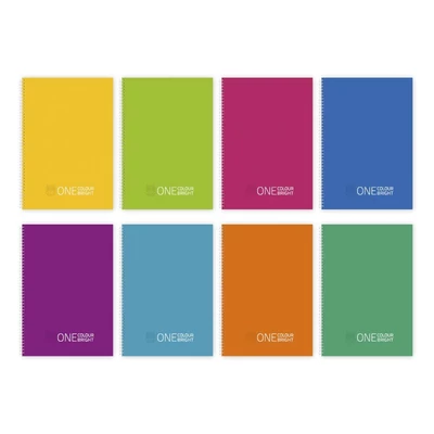 Spirálfüzet sima One Colour Bright A/5 70 lapos vegyes színek