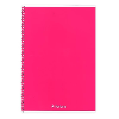 Spirálfüzet vonalas FORTUNA Monocolor A/4 70 lapos magenta