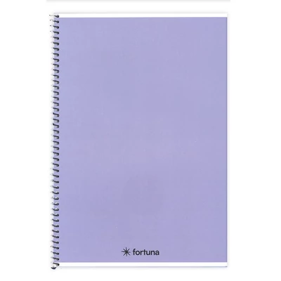Spirálfüzet vonalas FORTUNA Monocolor A/4 70 lapos pasztell lila