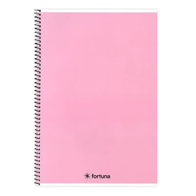 Spirálfüzet vonalas FORTUNA Monocolor A/5 70 lapos pasztell rózsaszín