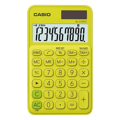 Számológép zseb CASIO SL 310 UC 10 digit sárga