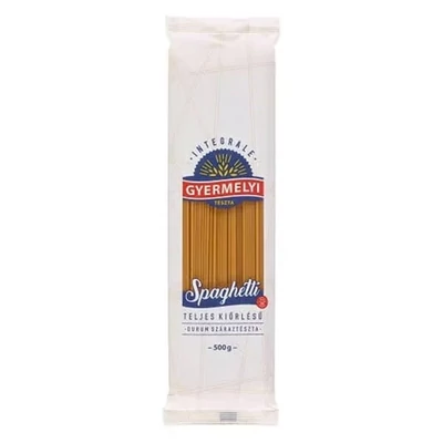 Száraztészta spagetti GYERMELYI teljes kiőrlésű durum 500 g
