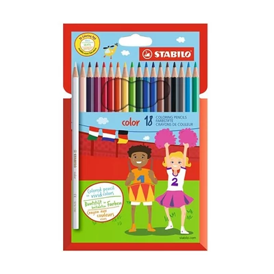 Színes ceruza STABILO Color Swano hatszögletű 18 darabos
