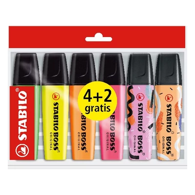 Szövegkiemelő STABILO Boss  4+2 darabos