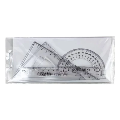 Vonalzókészlet NEBULO 15cm vonalzóval 4 darabos