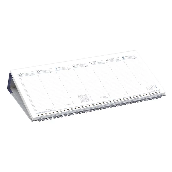 Asztali naptár kép nélküli TOPTIMER T050 fekvő fehér lapos kék 2026.