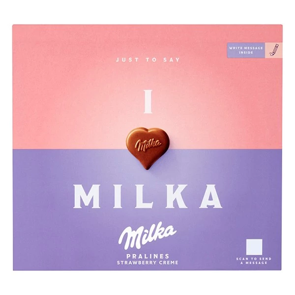 Csokoládé MILKA ILoveMilka epres krémtöltelékes 110 g