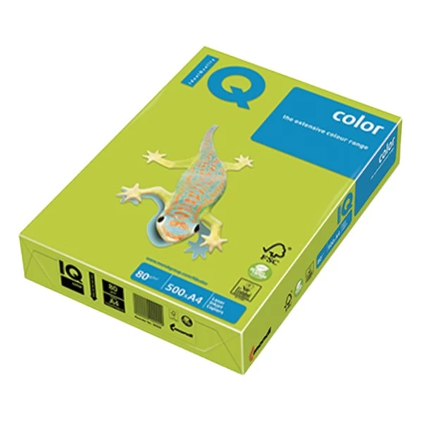 Fénymásolópapír színes IQ Color A/4 80 g intenzív lime LG46 500 ív/csomag