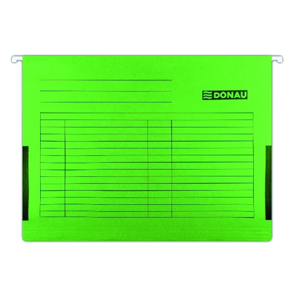 Függőmappa oldalvédelemmel DONAU A/4 karton zöld 25 darabos