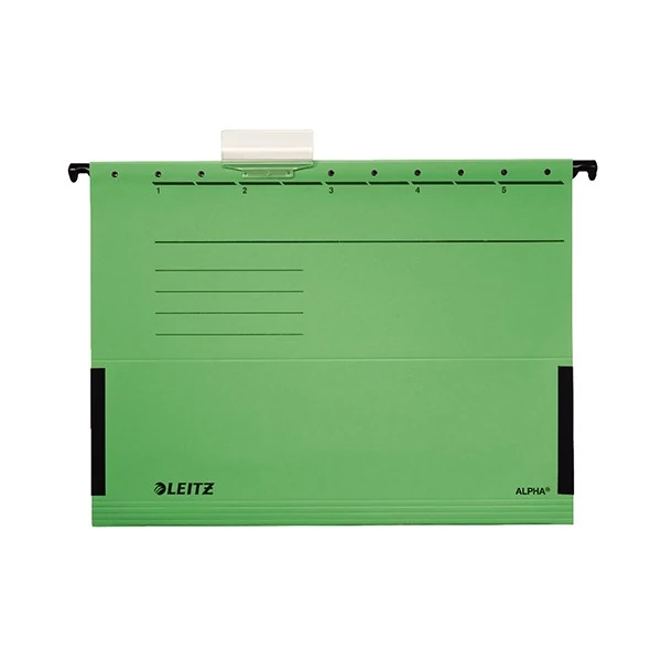 Függőmappa oldalvédelemmel LEITZ Alpha Standard A/4 karton zöld 25 darabos