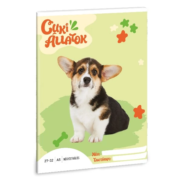 Füzet kockás ARS UNA A/5 32 lapos 27-32 Cuki-Welsh corgi
