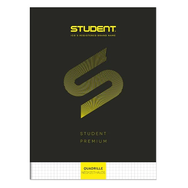 Füzet kockás ICO Student Black Prémium A/4 80 lapos