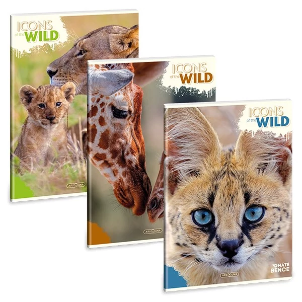 Füzet vonalas ARS UNA A/4 40 lapos Extra kapcsos Icons of the Wild