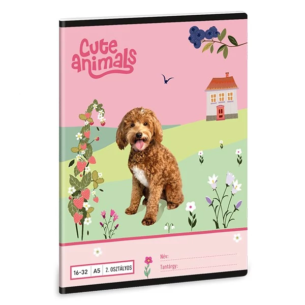 Füzet vonalas ARS UNA A/5 32 lapos 16-32 2. osztályos Cute Animals-Doggie