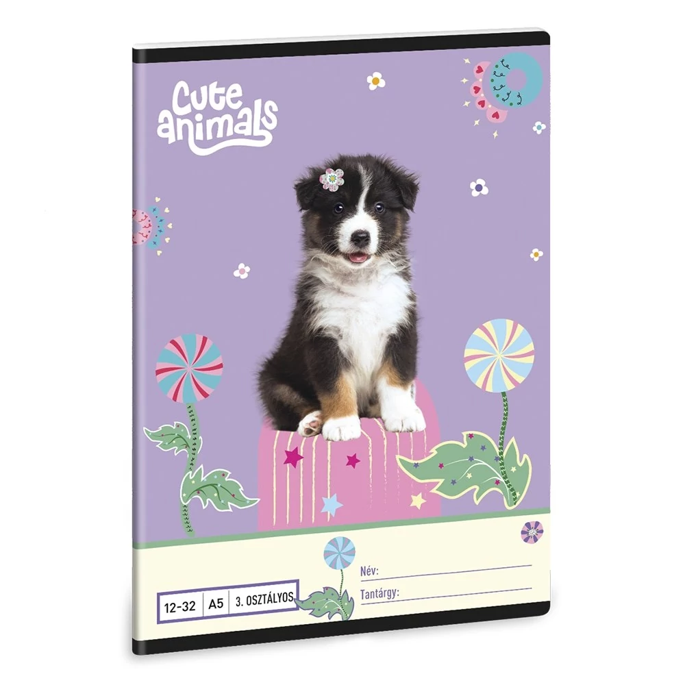 Füzet vonalas ARS UNA A/5 32 lapos 12-32 3.osztályos Cute Animals-Aussie