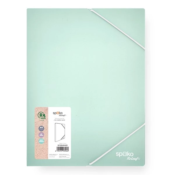 Füzetbox SPOKO ReLeaf PP A/4 30 mm SoftTouch menta zöld