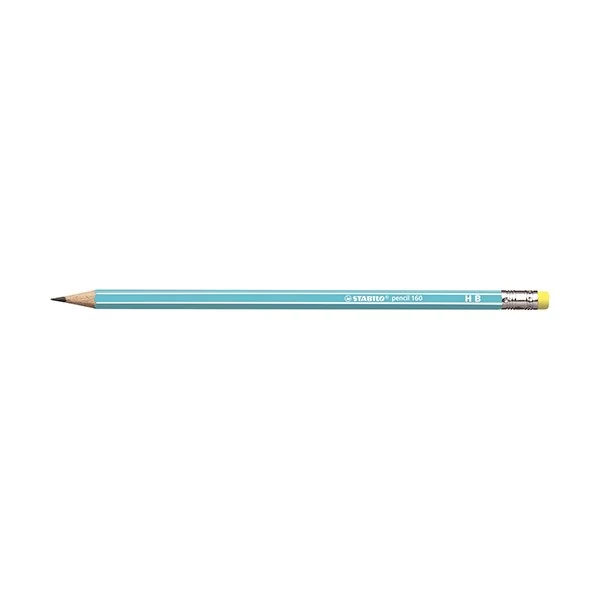 Grafitceruza STABILO Pencil 160 HB hatszögletű radíros kék