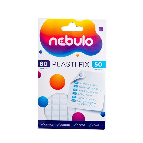 Gyurmaragasztó NEBULO Plasti Fix 50 g fehér 60 kocka/csomag