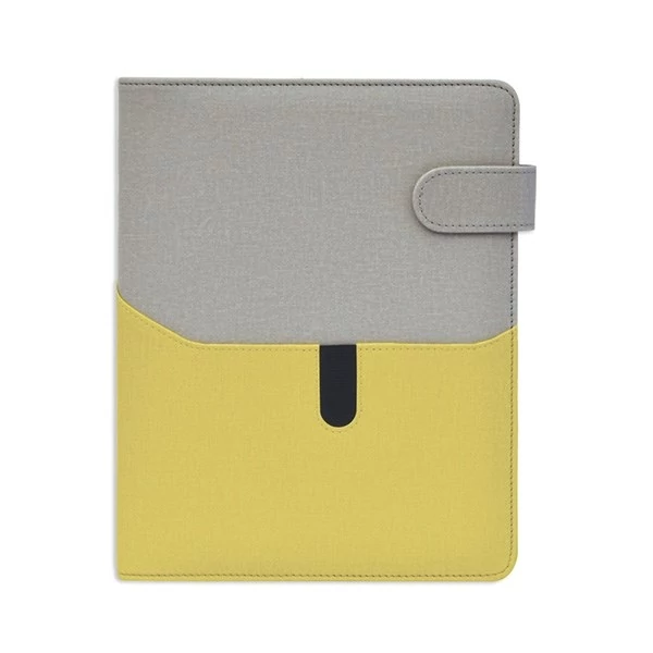 Gyűrűs kalendárium SATURNUS M229 sárga lapos szürke-zöld műbőr 2026.