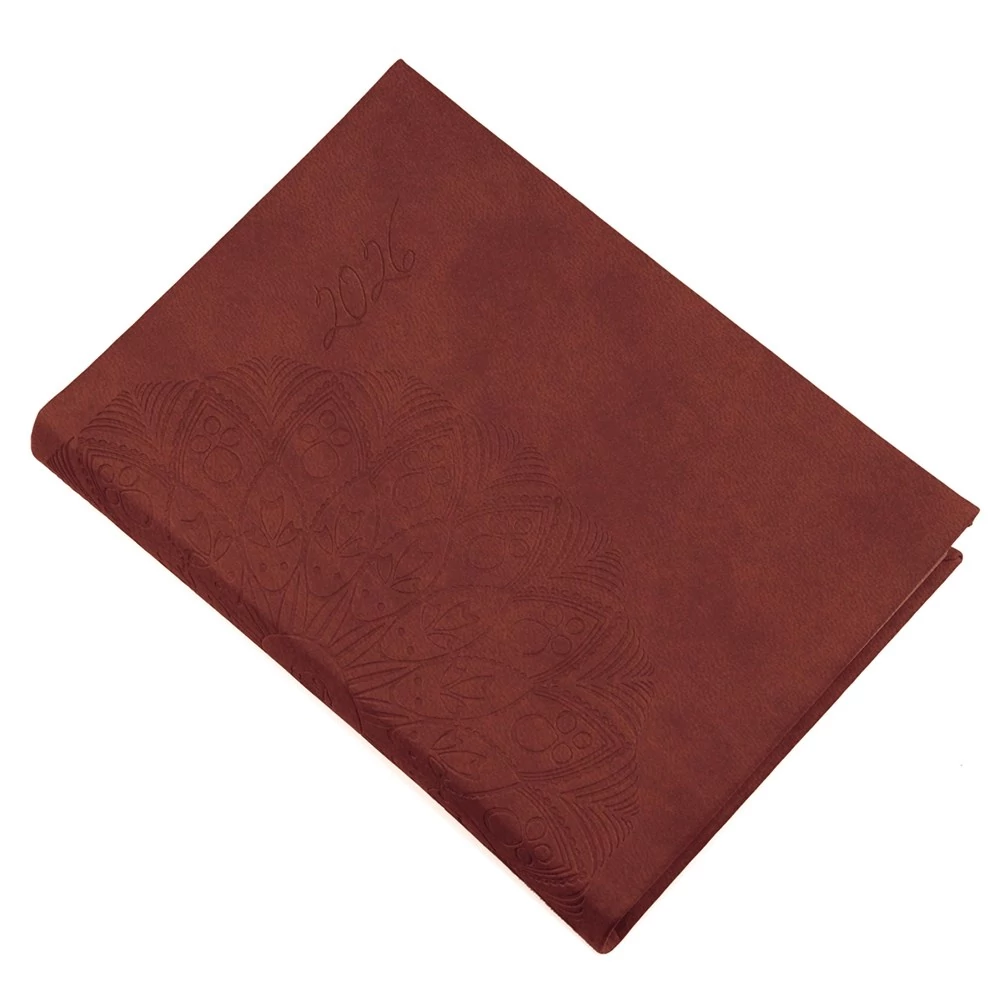 Határidőnapló REALSYSTEM Librobello B/6 napi fehér lapos bronz 2026.