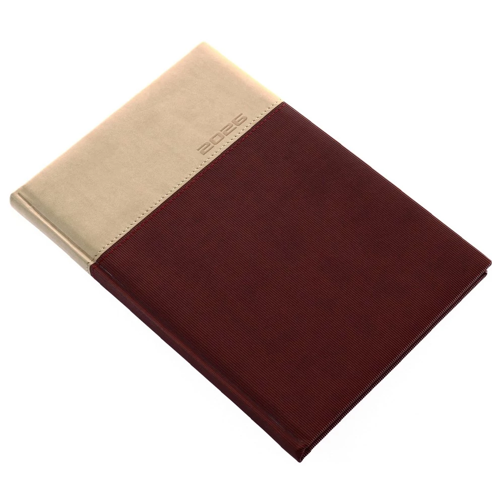 Határidőnapló REALSYSTEM Lux B/5 heti fehér lapos barna 2026.