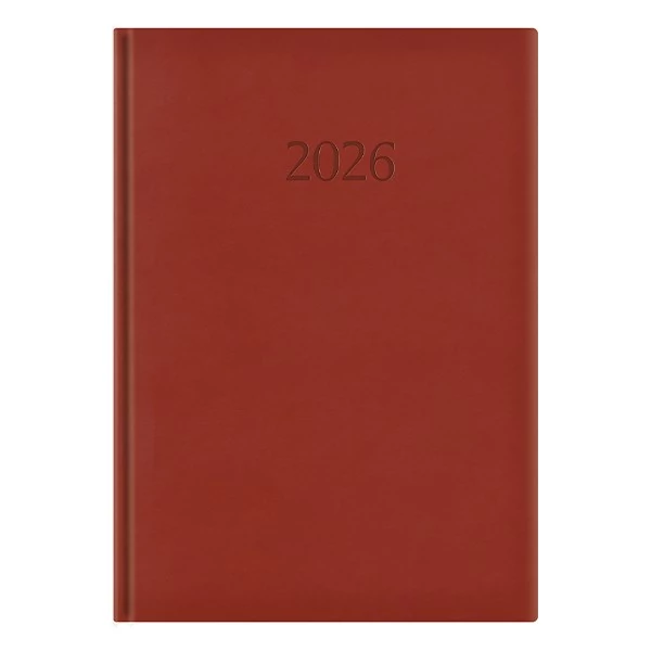 Határidőnapló TOPTIMER Wide W024 A/4 napi fehér lapos bordó 2026.