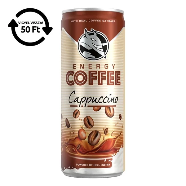 Kávés tej HELL Energy Coffee Cappuccino 250ml DRS