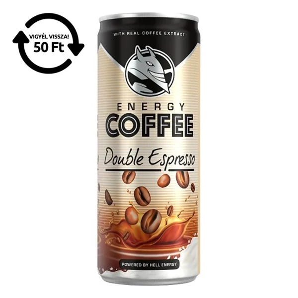 Kávés tej HELL Energy Coffee Double Espresso 250ml DRS