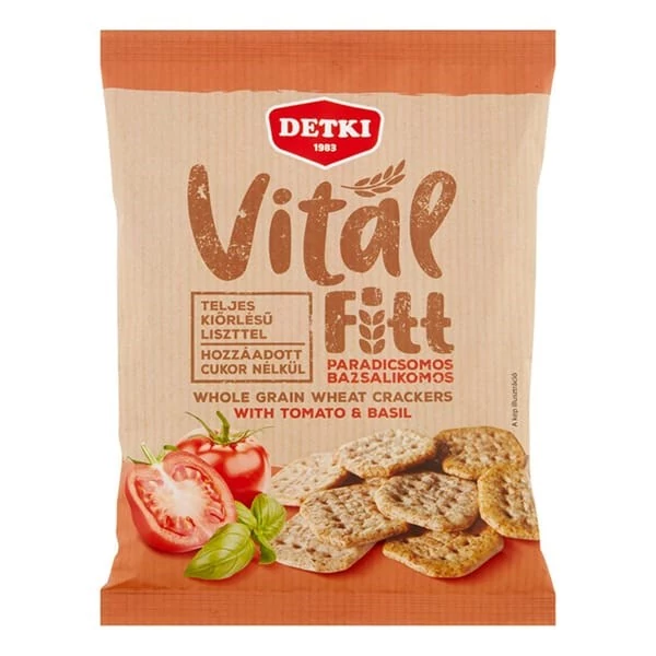 Keksz DETKI VitálFitt paradicsomos-bazsalikomos teljes kiőrlésű 100 g