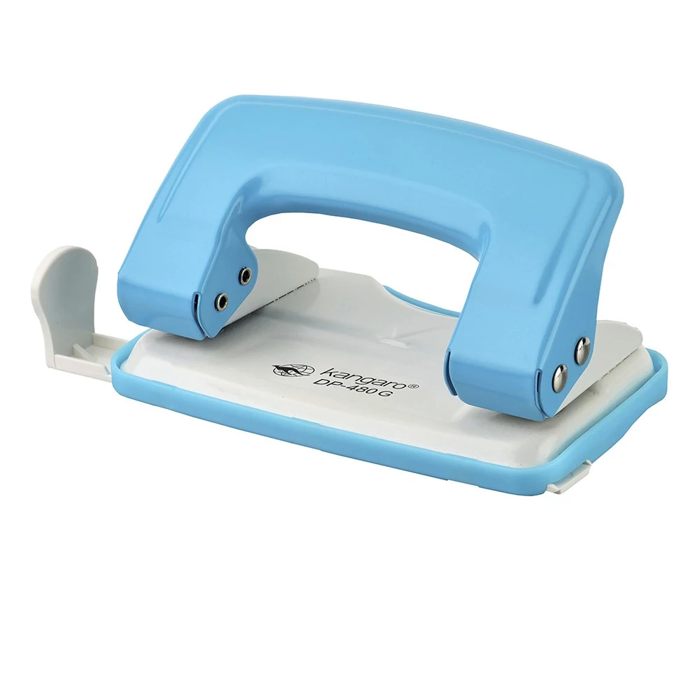 Lyukasztó KANGARO Inspiro DP-480G 2 lyukú fém 12 lap türkiz-fehér