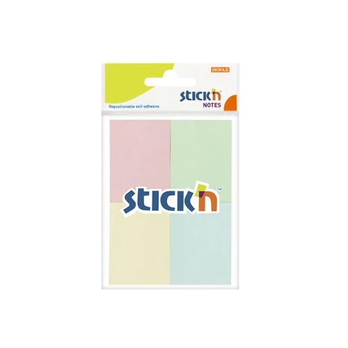 Öntapadós jegyzettömb STICK`N 38x51mm pasztell mix 4x50 lap