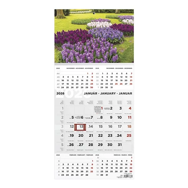 Speditőr naptár TOPTIMER T076 1 tömbös 5 havi Kert 2026.