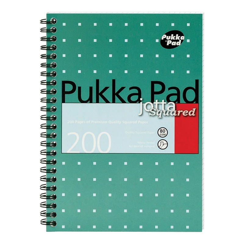 Spirálfüzet kockás PUKKA PAD A/4 100 lapos Metallic világoskék