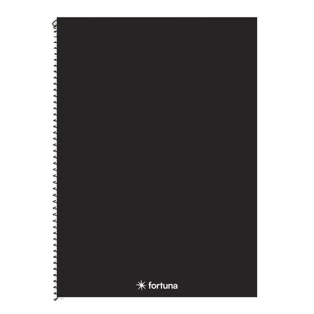 Spirálfüzet kockás FORTUNA Monocolor A/4 70 lapos fekete
