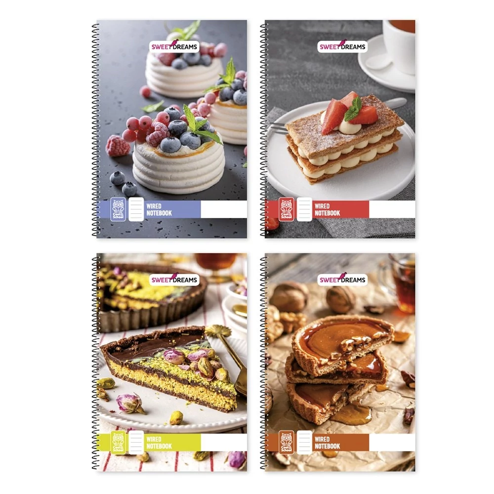 Spirálfüzet kockás Sweet Dreams A/5 70 lapos vegyes minták
