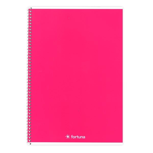 Spirálfüzet vonalas FORTUNA Monocolor A/4 70 lapos magenta