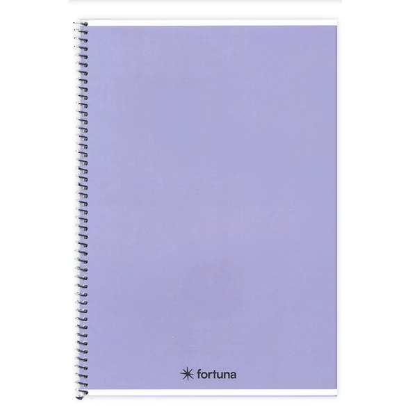 Spirálfüzet vonalas FORTUNA Monocolor A/4 70 lapos pasztell lila