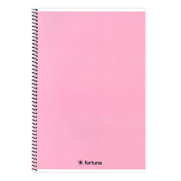 Spirálfüzet vonalas FORTUNA Monocolor A/5 70 lapos pasztell rózsaszín
