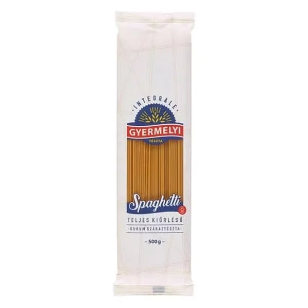 Száraztészta spagetti GYERMELYI teljes kiőrlésű durum 500 g