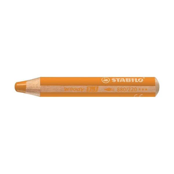 Színes ceruza STABILO Woody 3in1 hengeres vastag narancssárga
