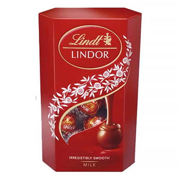 Csokoládé LINDT Lindor Milk tejcsokoládé golyók díszdobozban 200 g