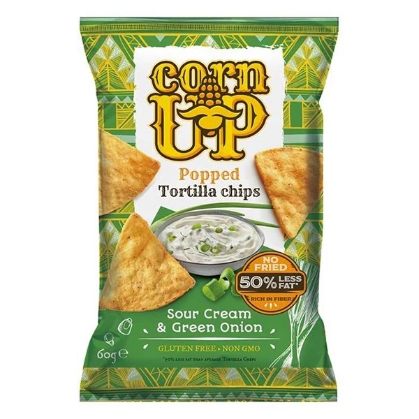 Tortilla chips CORN UP hagymás tejfölös 60 g