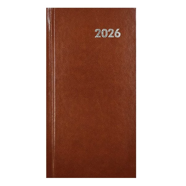Zsebnaptár ALISCA fekvő fehér lapos barna 2026.
