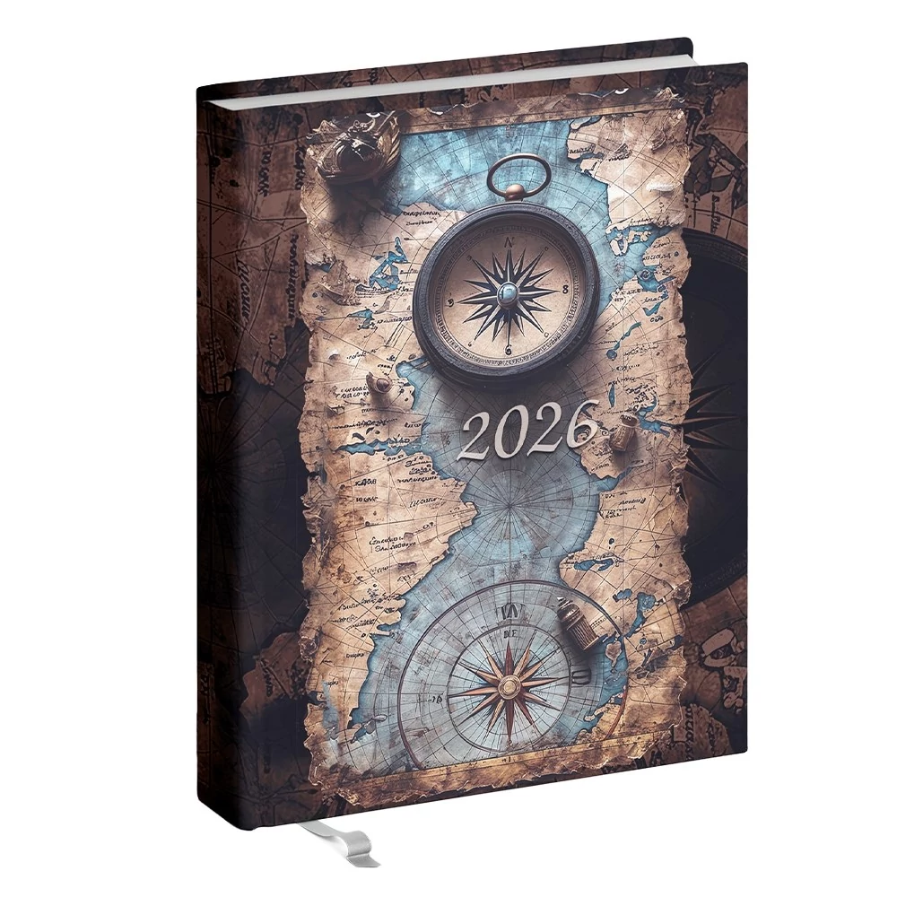 Zsebnaptár REALSYSTEM 2 Day B/6 kétnapos álló fehér lapos Térkép 2026.